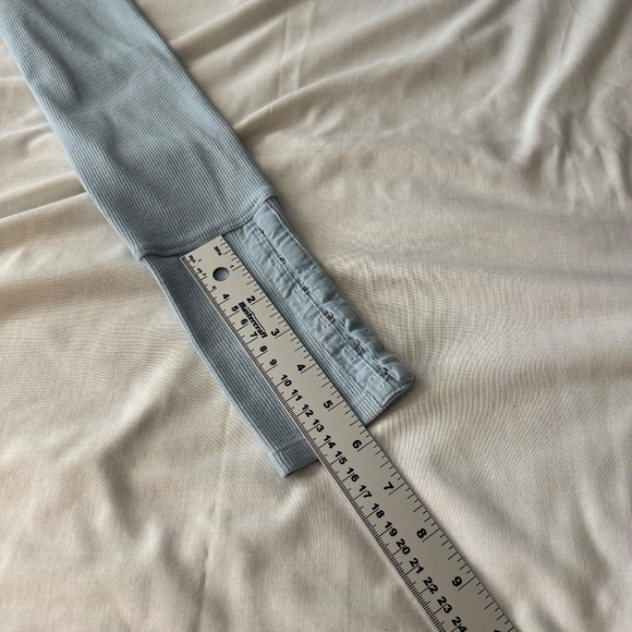 7 For‎ All Mankind Women's Long Sleeve Ribbed Babydoll V-Neck Bodysuit Blue M - Picture 14 of 16